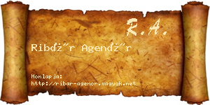 Ribár Agenór névjegykártya